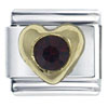 Red  Rhinestone   Heart  Small Italian Charm