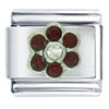 January Garnet Color Birthstone Flower Italian Charm