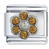 November Topaz Color Birthstone Flower Italian Charm
