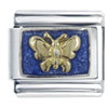 Butterfly On Blue Italian Charm Bracelets