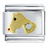 Gold Plated Dog With  Stud  Italian Charm