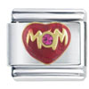 Mom Heart Purple  Rhinestone  Italian Charm