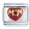 Mom Red Purple  Rhinestone  Italian Charm