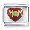 Mom Lime Green  Rhinestone  Italian Charm