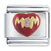 Mom Light Orange  Rhinestone  Italian Charm