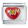 Mom Heart With Orange Stud Italian Charm