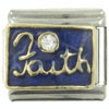 Rhinestone Faith Italian Charm