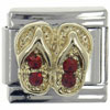 Red Crystal Beach Sandals Italian Charm