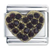 Red  Rhinestone  Heart Italian Charm