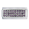 Silver Plated February Amethyst Color Birthstone Studded Italian Charm