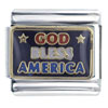 Gold Plated God Bless America Italian Charm
