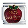 Best Teacher Apple Italian Charm