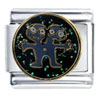 Two Headed Alien Italian Charm