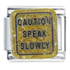 Caution Speak Slowly Italian Charm