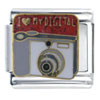 I Heart My Digital White Camera Italian Charm