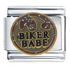 Words Biker Babe Italian Charm