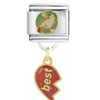 Dangle Best Half Heart Italian Charm