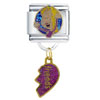 Dangle Friends Half Heart Italian Charm