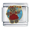 Teddy  Bear  With Flowers Italian Charm