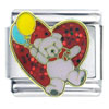 Teddy Bear With Balloons Heart Italian Charm