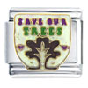  Hand   Painted  Save Our Trees Italian Charm