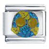 Blue And Yellow Butterscotch  Italian  Charm