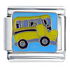 Yellow  School  Bus Italian Charm