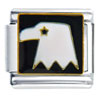 Black And White American Eagle Italian Charm
