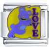 Purple Love  Bear  Italian Charm