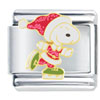 Peanuts Santa Snoopy Skates Licensed Italian Charm