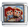 Raggedy Ann &amp; Andy Hugging Licensed Italian Charm