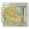 Gold Plated Rainbow Brite With Twink Licensed Italian Charm