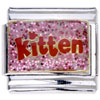 Pink  Kitten  Letter Italian Charm Bracelets CL1614