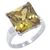 Size 8 Square Cut Yellow Cz Ring