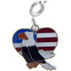 Usa Flag Heart &amp; Eagle Clasp Charm