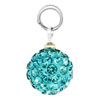 Aquamarine Blue Crystal Diamond Accent Dangle Clasp Charm For Bracelet Bel...