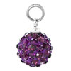 Amethyst Purple Crystal Diamond Accent Dangle Clasp Charm For Bracelet Bel...
