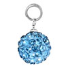 Aquamarine Blue Crystal Diamond Accent Dangle Clasp Charm For Bracelet Bel...