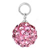 Rose Pink Crystal Diamond Accent Dangle Clasp Charm For Bracelet