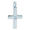 925 Sterling Silver Crystal Cross Clasp Charm Pendant