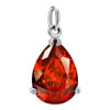 925 Sterling Silver Garnet Red Crystal Diamond Accent Drop Clasp Charm Pen...