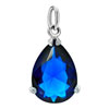 925 Sterling Silver Sapphire Blue Crystal Diamond Accent Drop Clasp Charm ...