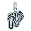 925 Sterling Silver Cute Feet Clasp Charm Pendant