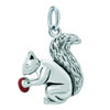 925 Sterling Silver Cute Squirrel Eating Nut Animal Clasp Charm Pendant