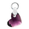 925 Sterling Silver Amethyst Purple Crystal Diamond Accent Heart Love Clas...