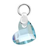 925 Sterling Silver Aquamarine Blue Crystal Diamond Accent Heart Love Clas...