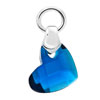 925 Sterling Silver Sapphire Blue Crystal Diamond Accent Heart Love Clasp ...