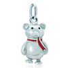 925 Sterling Silver Vivid Cute Bear Animal Clasp Charm Pendant