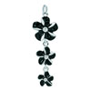 925 Sterling Silver Black Clover Flower Clasp Charm Pendant