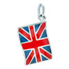925 Sterling Silver Union Jack British Flag Clasp Charm Pendant